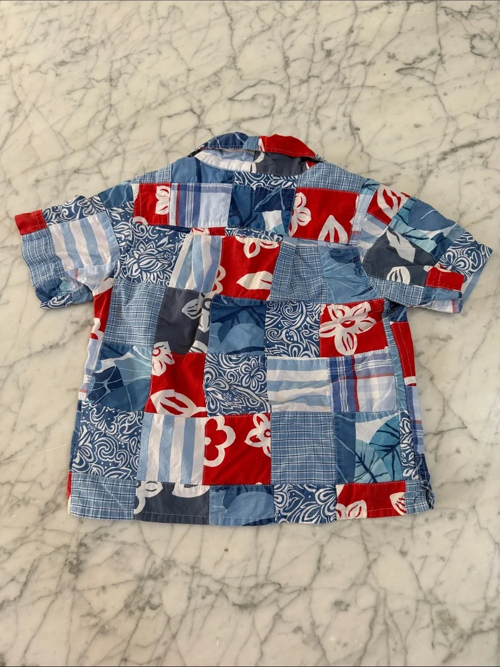 Toddler Sz 3T Patchwork Hawaiian Shirt Gap Blue & Red